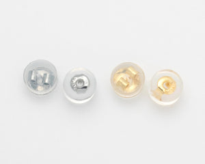10PCS - Earring Backs Rubber, Gold Earring Backs for Studs, Basic Jewelry Supplies, Earring Stoppers, 14K Polished Gold- Plated [CB0176]