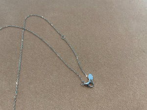 1.0 Carat Lab Diamond Necklace: Platinum Plated Silver Bezel Set