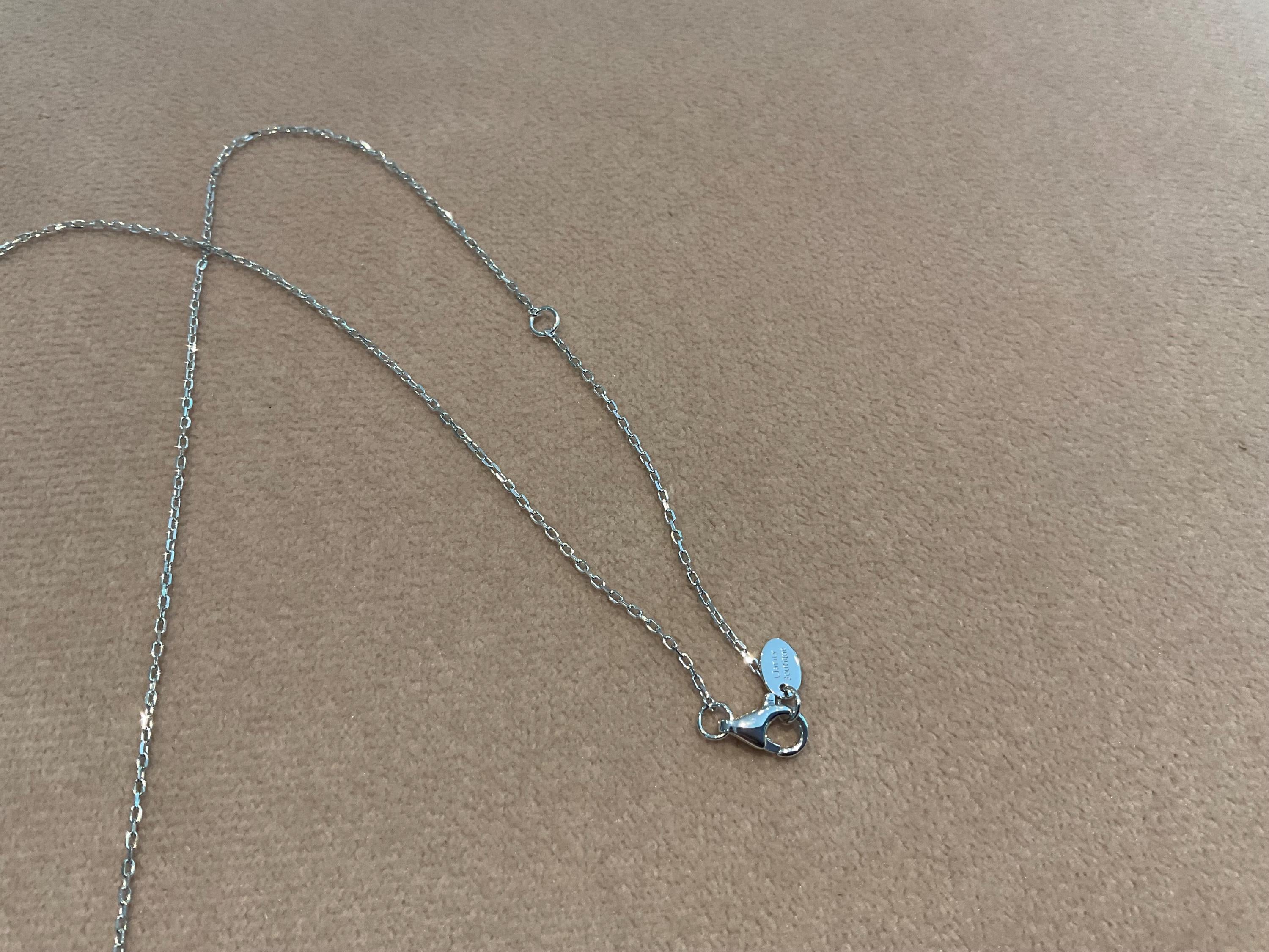 1.0 Carat Lab Diamond Necklace: Platinum Plated Silver Bezel Set