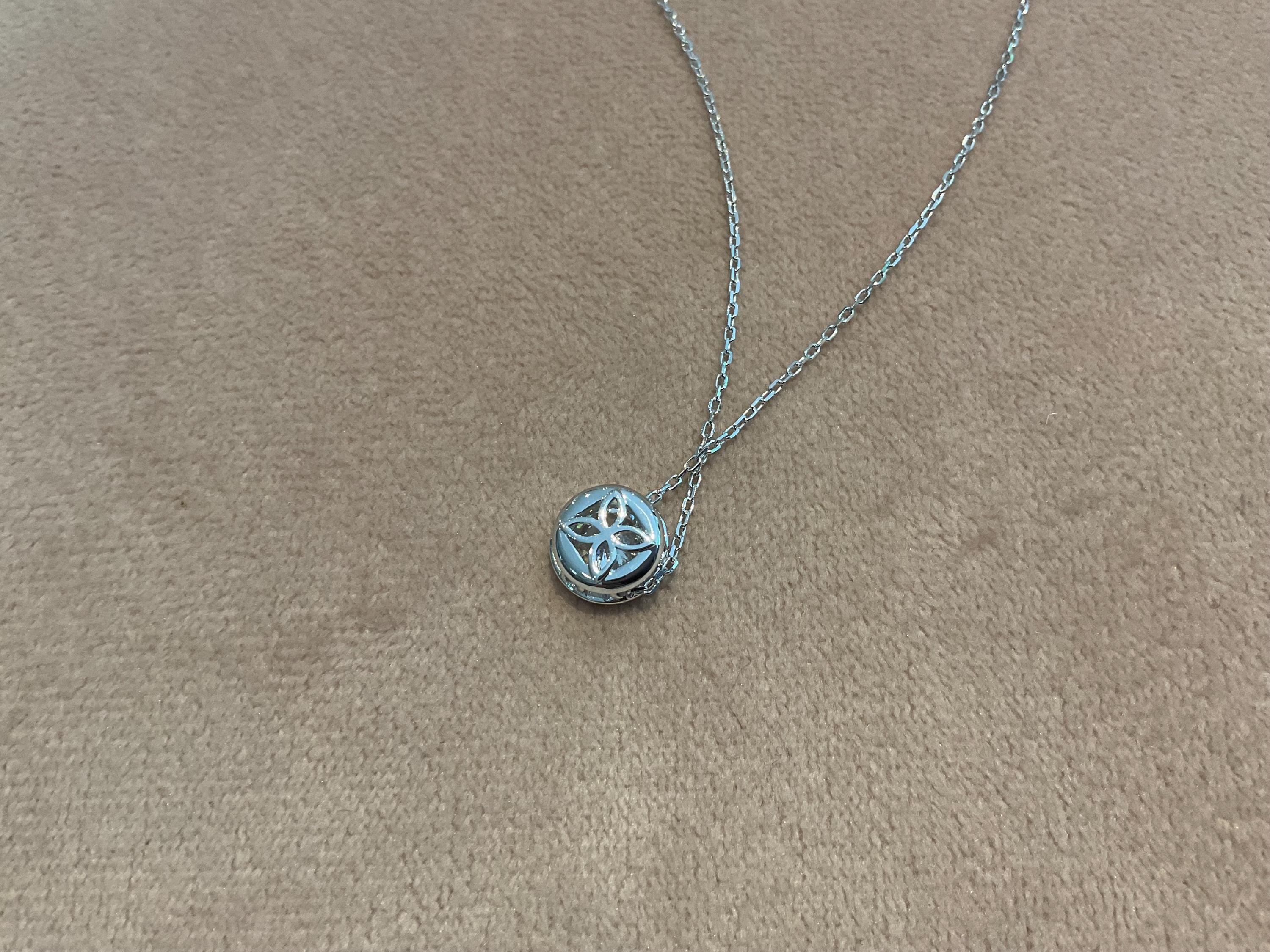 1.0 Carat Lab Diamond Necklace: Platinum Plated Silver Bezel Set