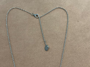 2.65 Carat Lab Created Diamond Oval Pendant: Platinum Plated Silver Necklace