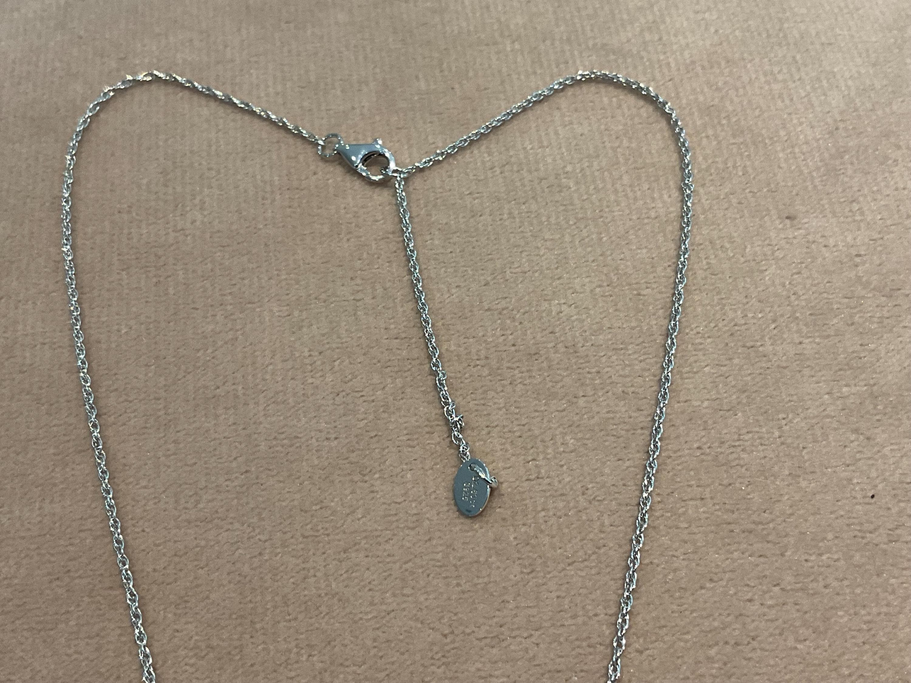 2.65 Carat Lab Created Diamond Oval Pendant: Platinum Plated Silver Necklace