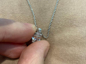 2.65 Carat Lab Created Diamond Oval Pendant: Platinum Plated Silver Necklace