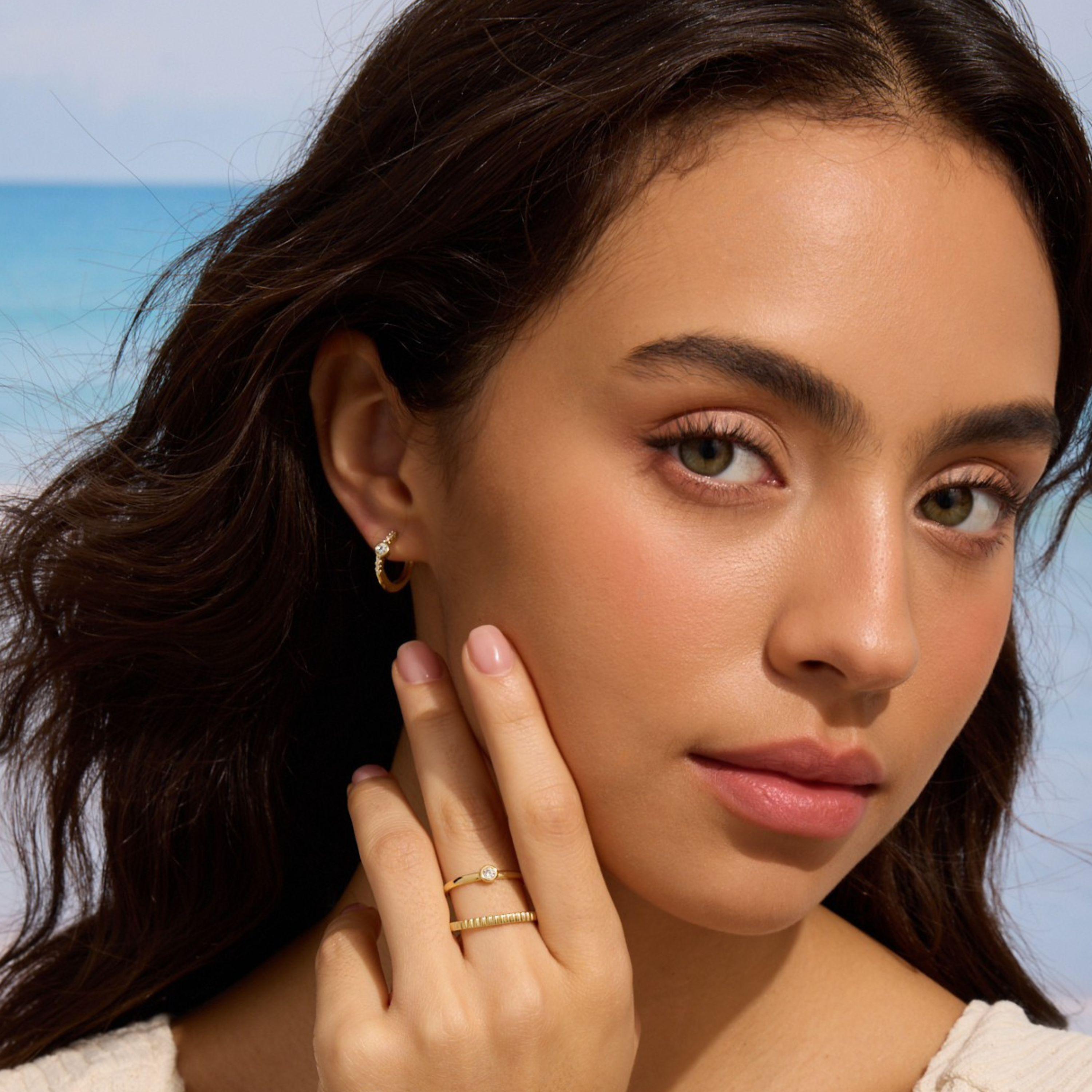 14K Gold Hoop Earrings Small Hoops Medium Hoops Large Hoops Gold Hoops Huggie Earrings Diamond Earrings Mothers Day Gift Mom Gift for Her