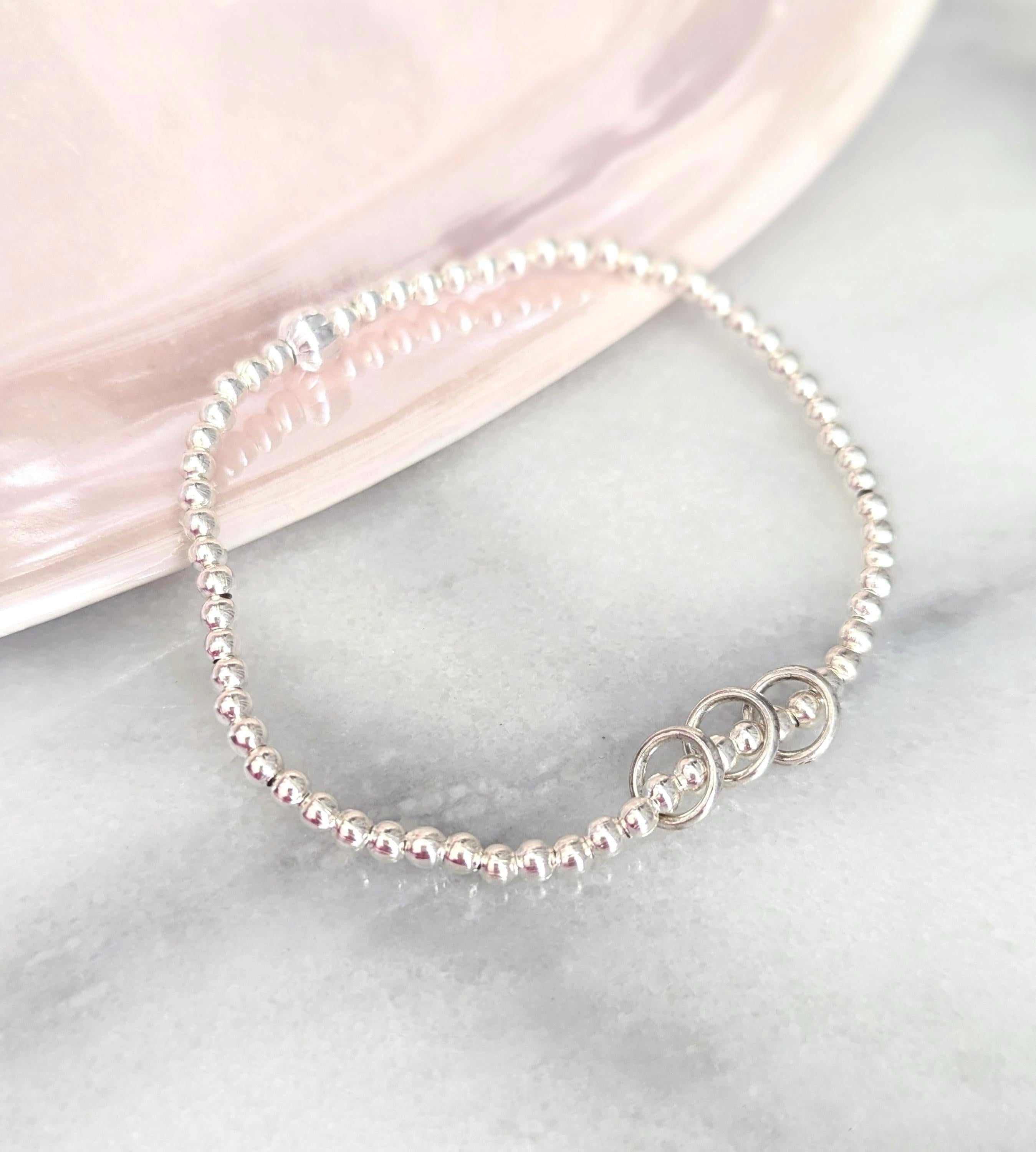 Elegant Silver Plated Decade Ring Bracelet – Perfect Milestone Birthday Gift for Her.