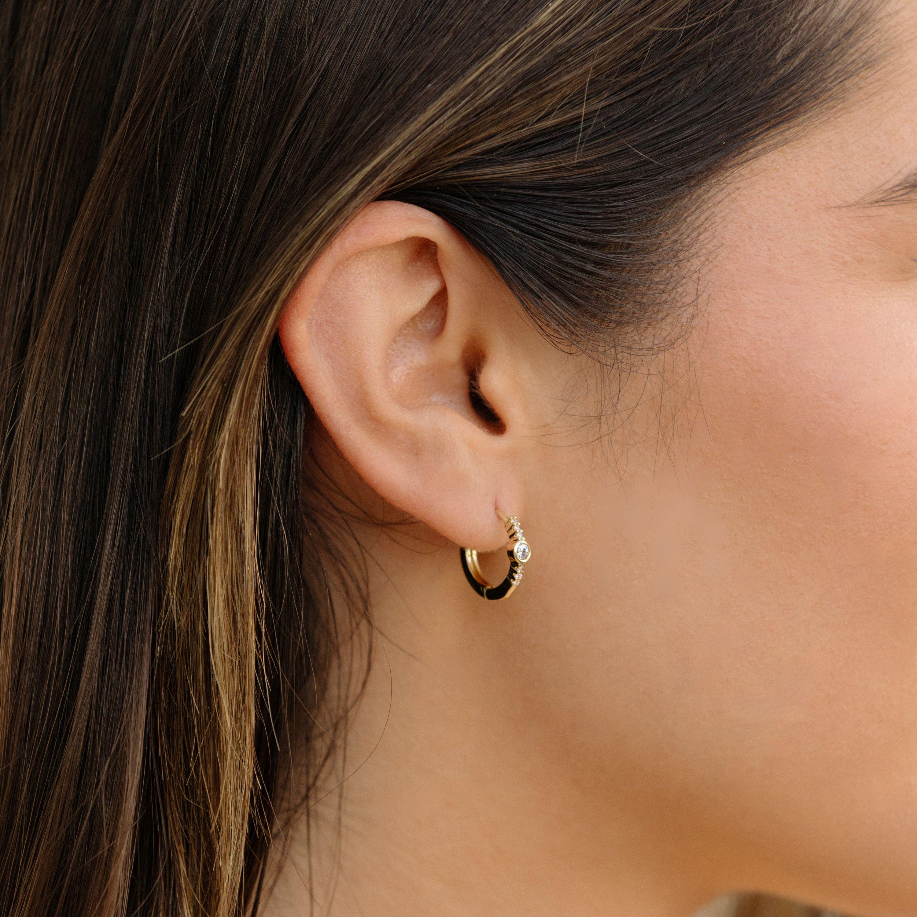 14K Gold Hoop Earrings Small Hoops Medium Hoops Large Hoops Gold Hoops Huggie Earrings Diamond Earrings Mothers Day Gift Mom Gift for Her