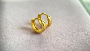 22K Gold Hoop Earrings - 916 Pure Gold (Size 8 Mm) 916 Gold Hoop/Pure Gold 2.56G