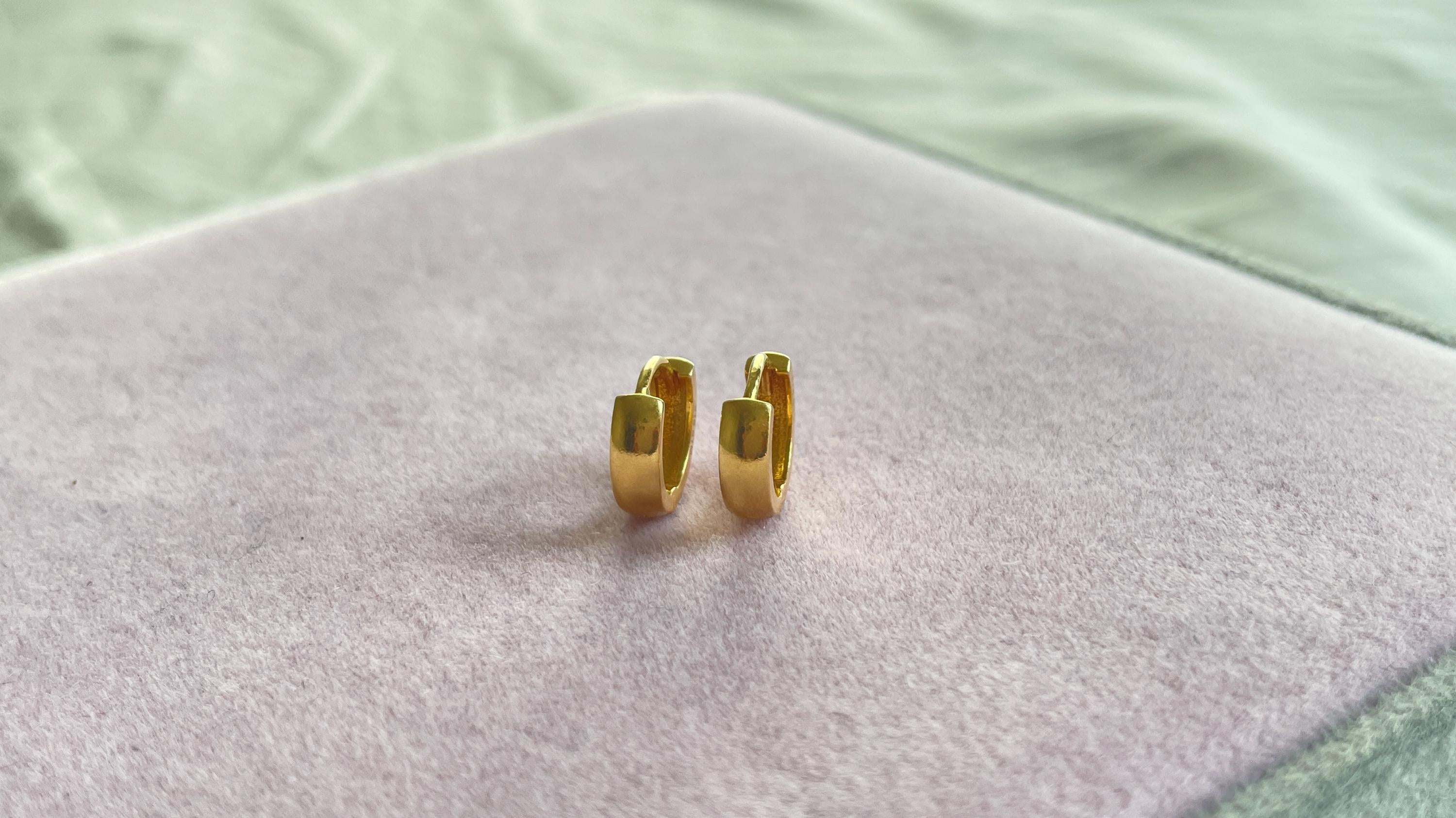 22K Gold Hoop Earrings - 916 Pure Gold (Size 8 Mm) 916 Gold Hoop/Pure Gold 2.56G