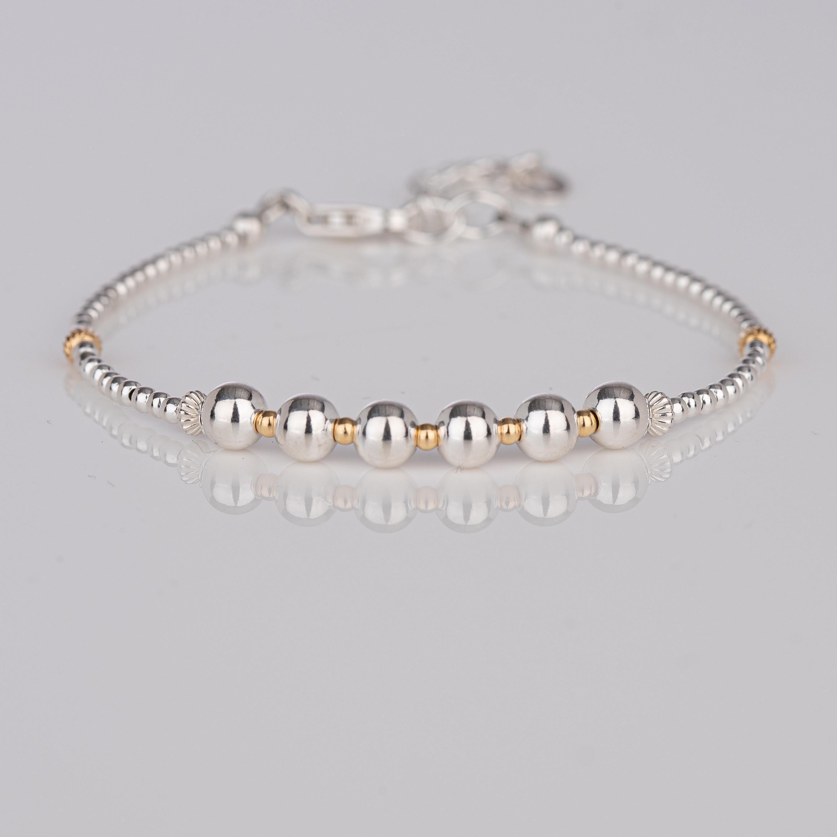 Sterling Silver 60th Birthday Bracelet – Elegant 6 Bead Milestone Jewelry Gift for Her.