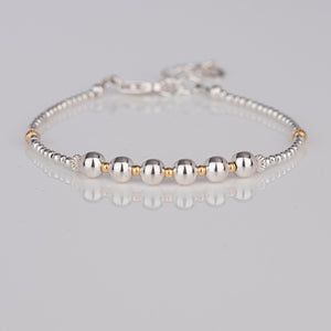 Sterling Silver 60th Birthday Bracelet – Elegant 6 Bead Milestone Jewelry Gift for Her.