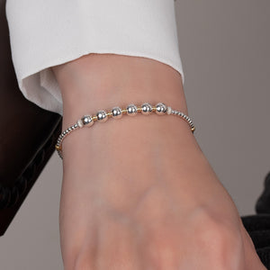 Sterling Silver 60th Birthday Bracelet – Elegant 6 Bead Milestone Jewelry Gift for Her.