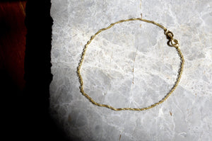 9Ct Yellow Gold Twist Curb Chain Anklet | Delicate Gold Ankle Bracelet
