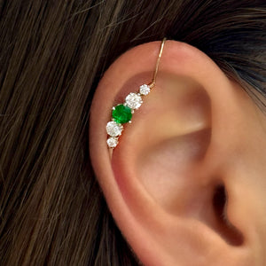 Cubic Zirconia Ear Cuff No Piercing – Handmade Silver Helix Wrap