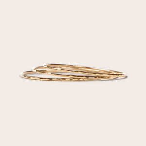 Elegant Trio of Thick Gold Bangles | 14K Gold Filled Hammered Bracelets | Perfect Gift for Every Occasion.