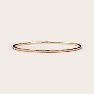 Thick 14K Gold Filled Hammered Bangle Bracelet - Perfect Stackable Gift!.