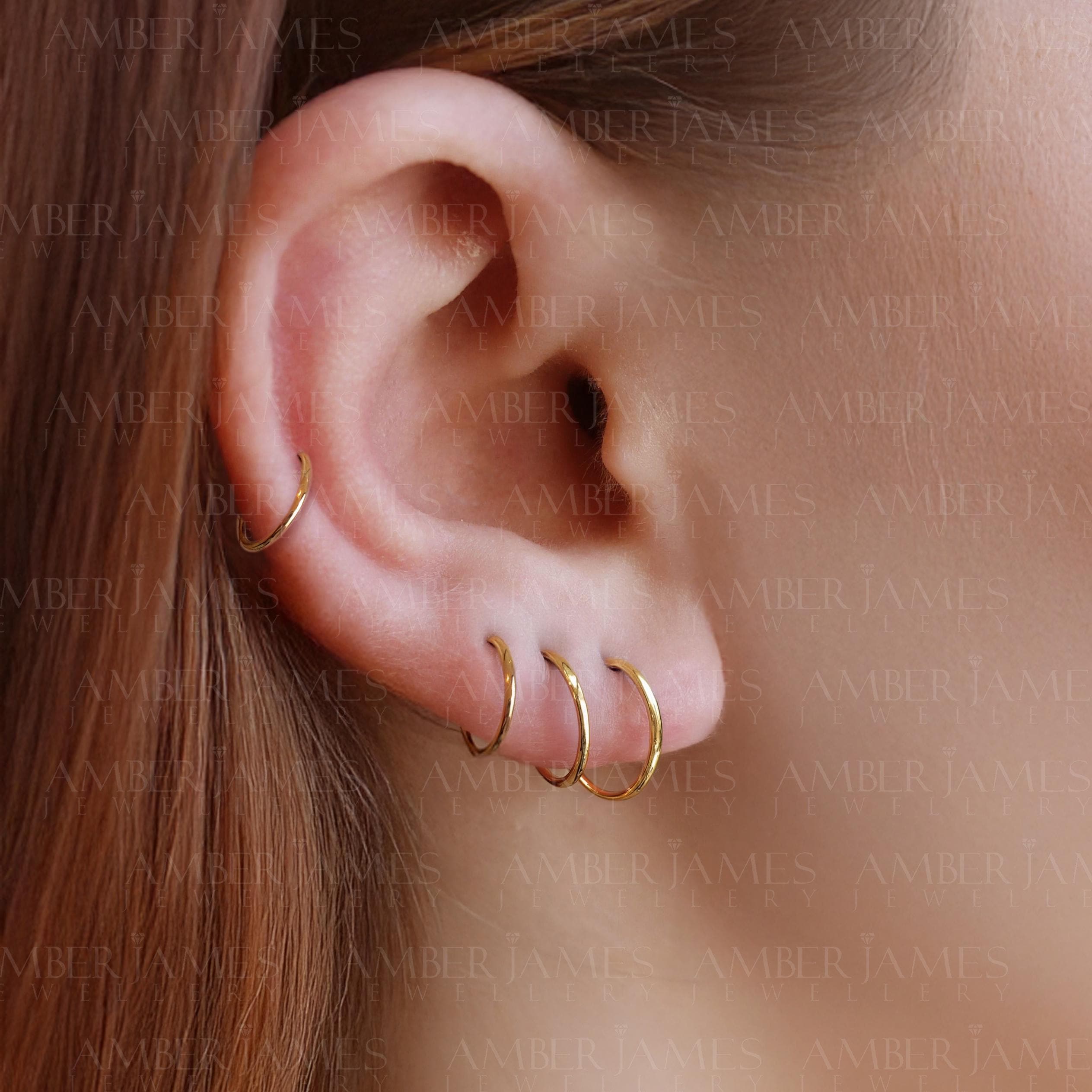 20G Tiny Huggie Hoop Earrings, Plain Helix Hoop Earrings, Dainty Hoop Earrings,Dainty Tiny Sterling Silver Huggies, 18K Gold Plated Hoops,