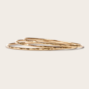 Thick 14K Gold Filled Hammered Bangle Bracelet - Perfect Stackable Gift!.