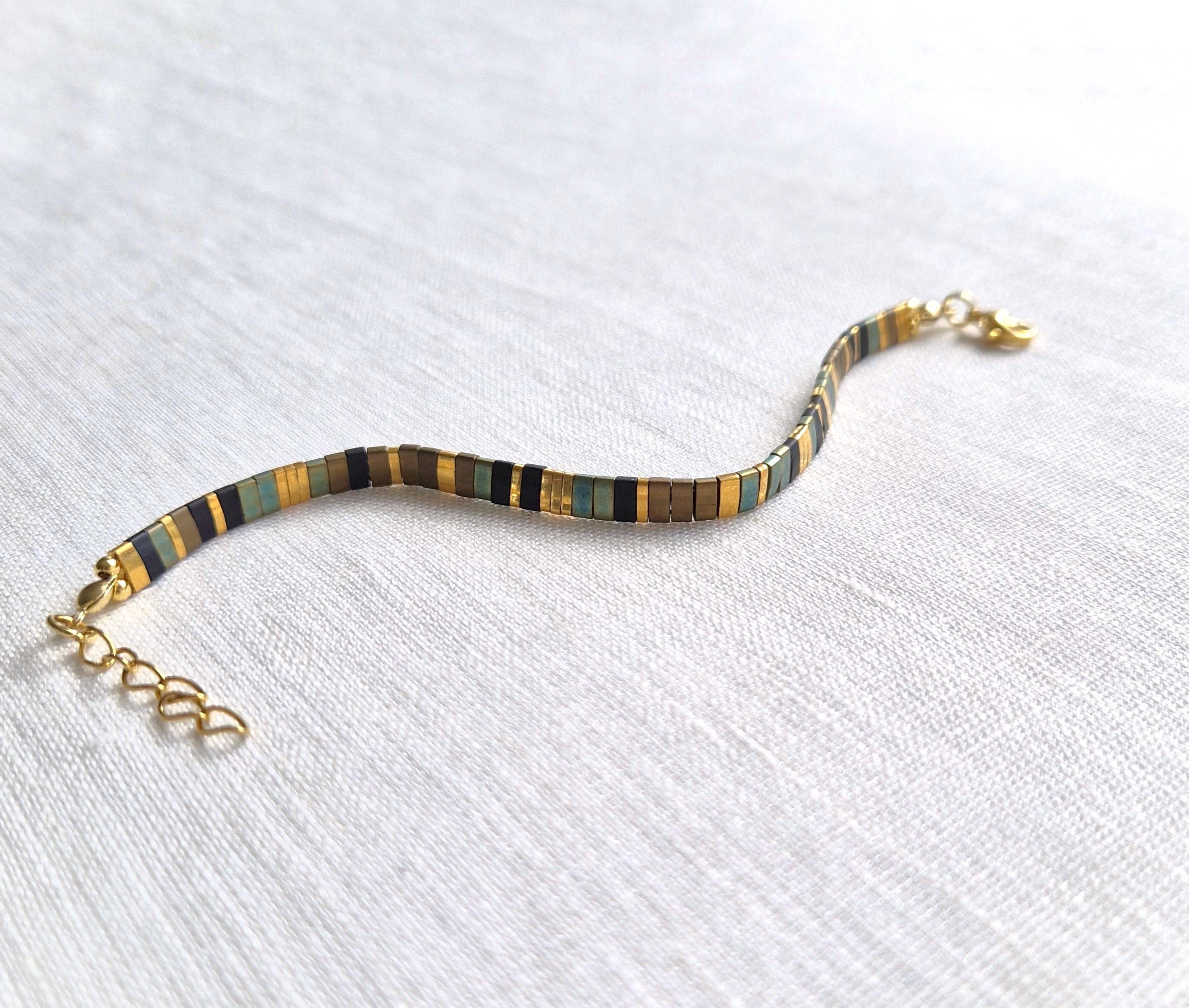 Vibrant Miyuki Tila Bracelet - Handmade Colorful Flat Bead Jewelry.