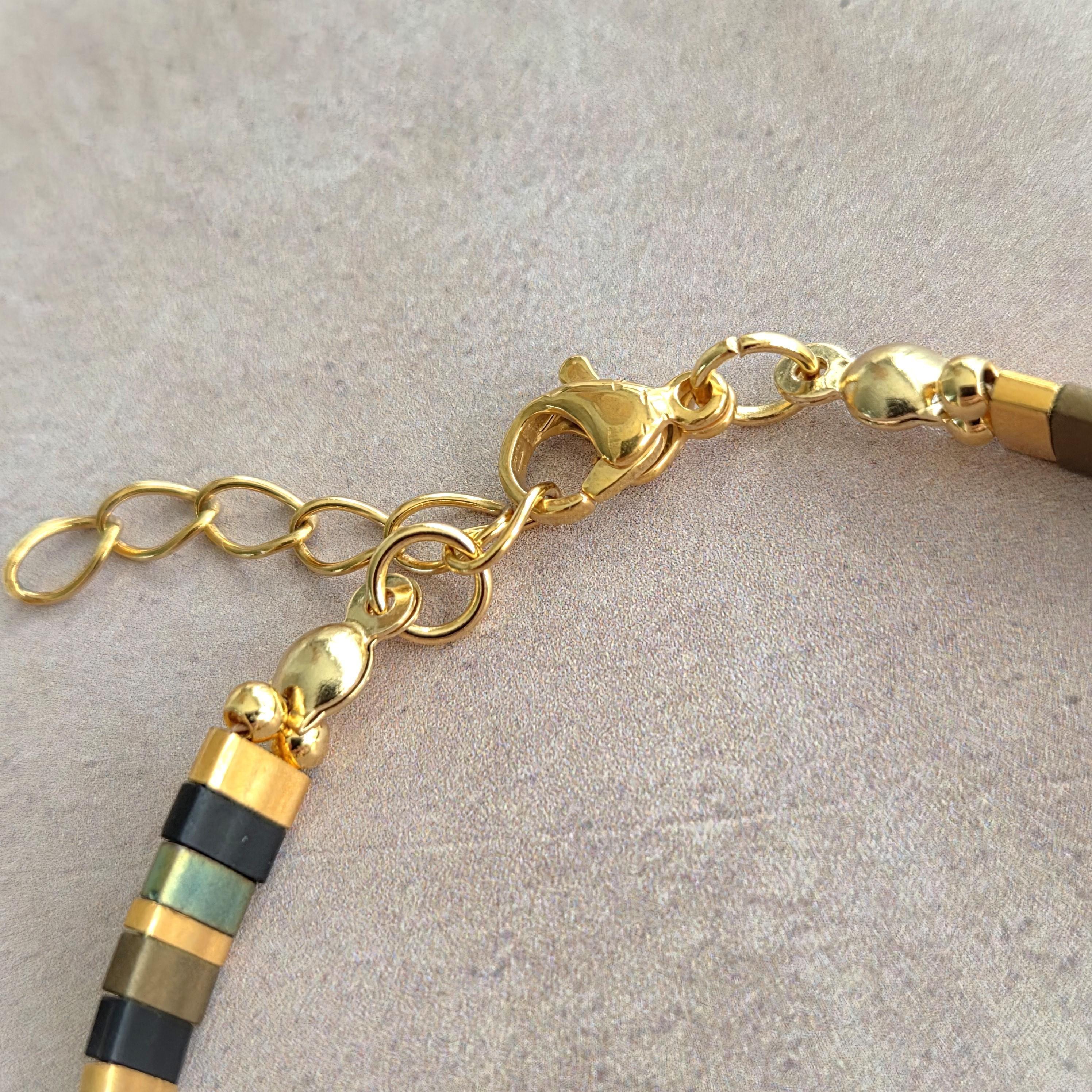 Vibrant Miyuki Tila Bracelet - Handmade Colorful Flat Bead Jewelry.