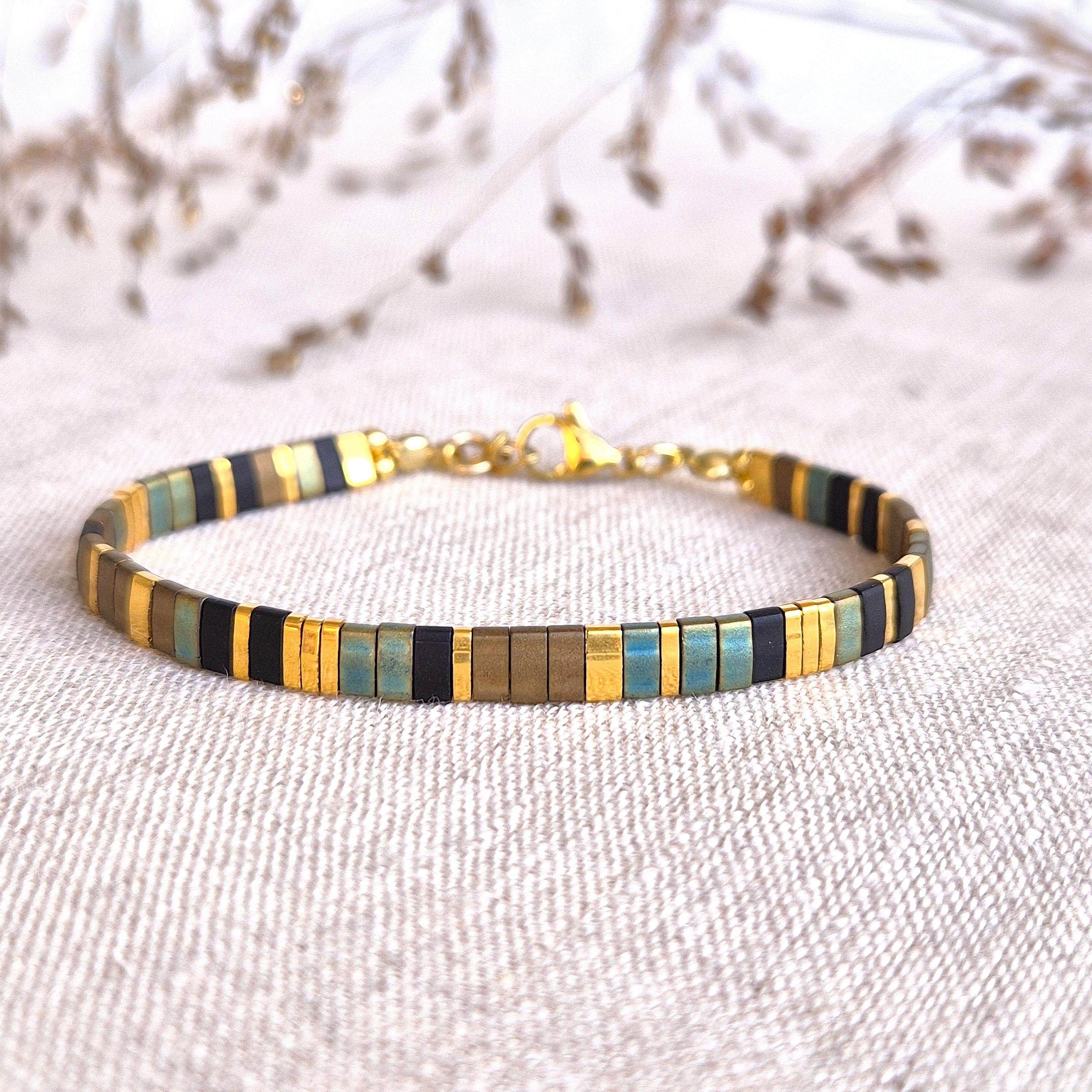 Vibrant Miyuki Tila Bracelet - Handmade Colorful Flat Bead Jewelry.