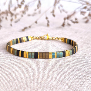 Vibrant Miyuki Tila Bracelet - Handmade Colorful Flat Bead Jewelry.