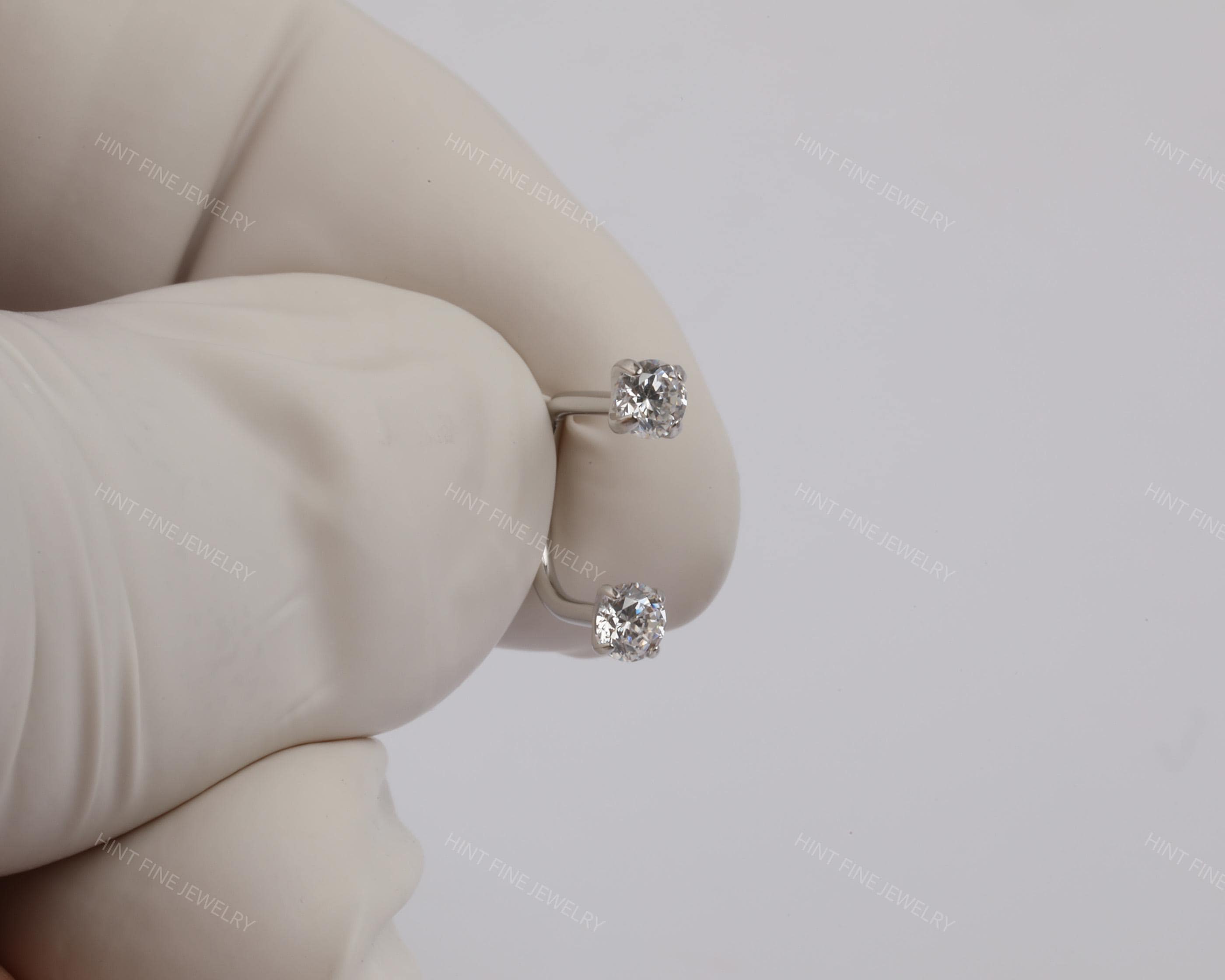 Sold as SINGLE- Waterproof 18G Titanium Flatback Front Back Earrings, Ear Jacket, Helix Stud, Tragus Stud, Daith Stud, Rook Stud