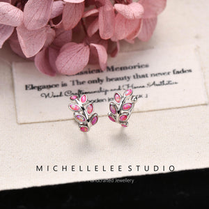 White Opal Leaf Ear Cuff, No Piercing Olive Branch Ear Wrap