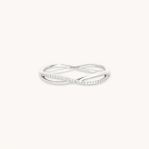 Infinite Topaz Pavé Ring in Solid White Gold