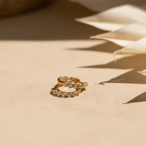 Inside Out Diamond Huggies by  • Dainty Huggie Hoops • Crystal Hoop Earrings • Minimalist Jewelry • Bridesmaid Gift • ER385