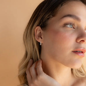 Inside Out Diamond Huggies by  • Dainty Huggie Hoops • Crystal Hoop Earrings • Minimalist Jewelry • Bridesmaid Gift • ER385
