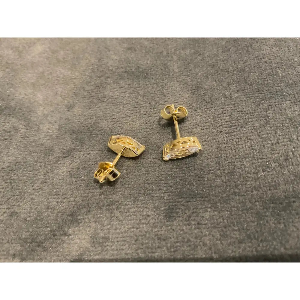 Lab Created 1.5Ct Marquise Diamond Earring: Gold Plated Sterling Silver