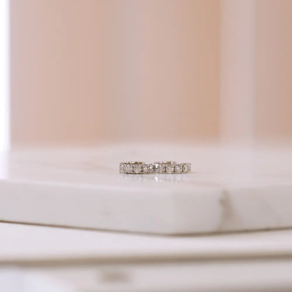 Lab Grown Chunky Diamond Huggie Earring, Wide Diamond Huggie Hoop Earring, 14K Gold Lab Diamond Hoop, Diamond Huggie Earring, Single or Pair