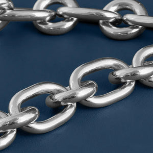 LARGE SILVER MIXED LINK CHAIN NECKLACE