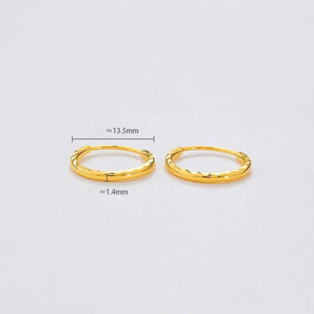 Luxurious 24K Gold Minimalist Wave Hoop Earrings for Elegant Women.