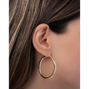 Luxurious Gold Vermeil Thick Hoop Earrings - Elegant & Timeless Statement Jewelry.