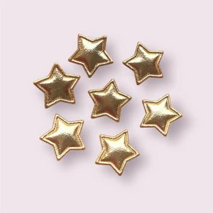 Metallic Gold Padded Fabric Stars, 2Cm Shiny Star, Craft Embellishments, Craft Supplies