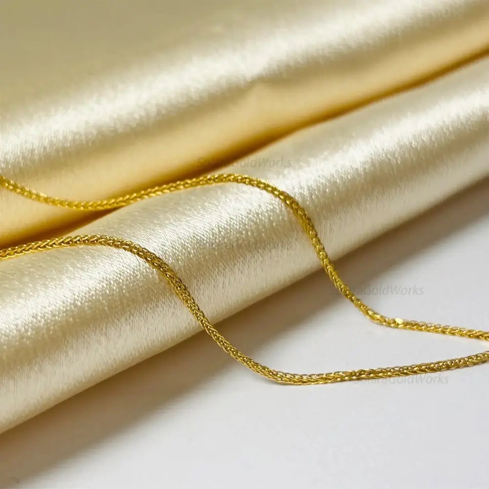 Minimalist 24K Solid Gold Necklace, Handmade Yellow Gold