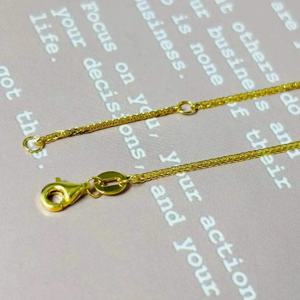 Minimalist 24K Solid Gold Necklace, Handmade Yellow Gold