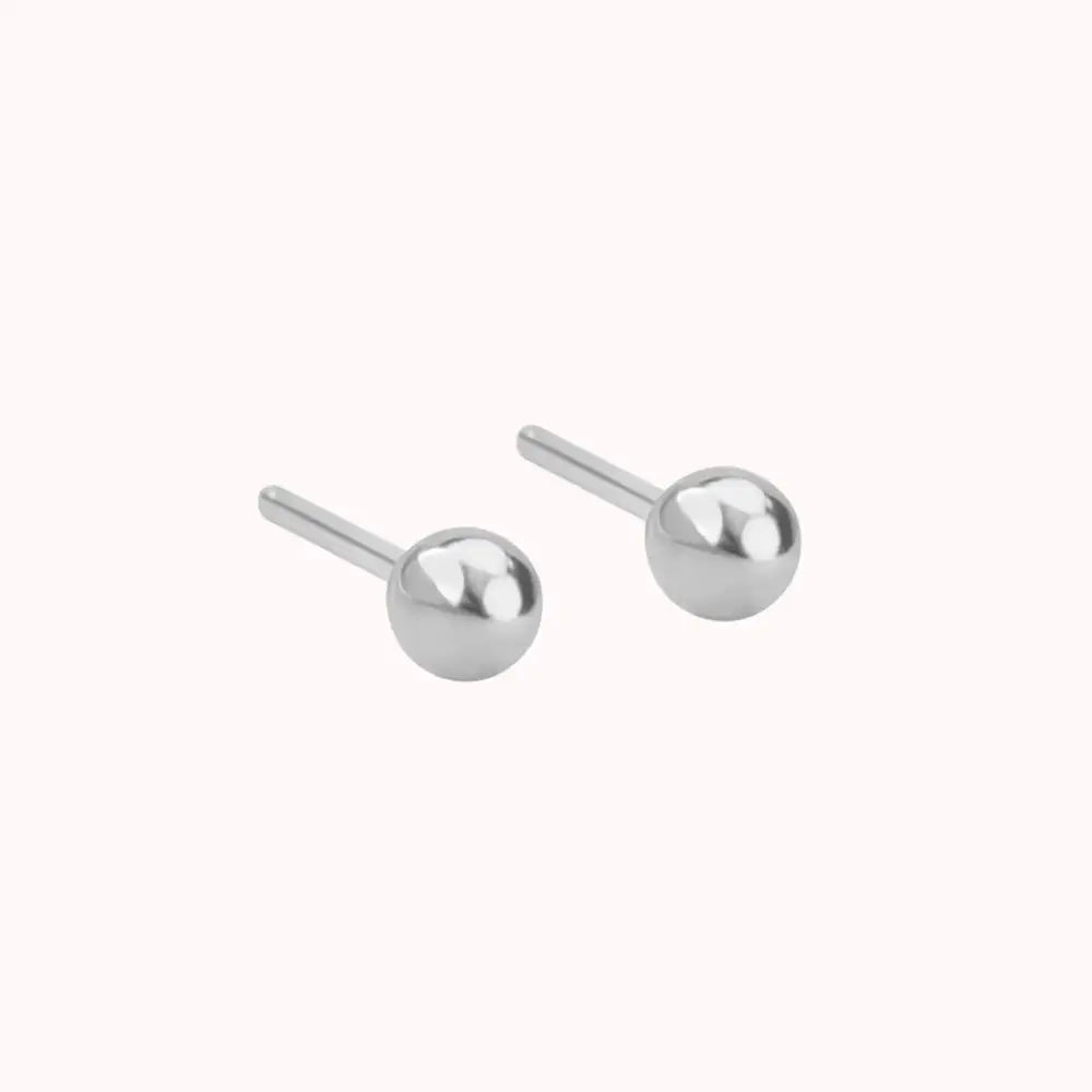 Nova Ball Studs • Gold, Silver or Rose Gold - 14K Gold Simple Ball Posts - Small Earrings - Tiny Studs - Small round Posts Dainty Minimalist