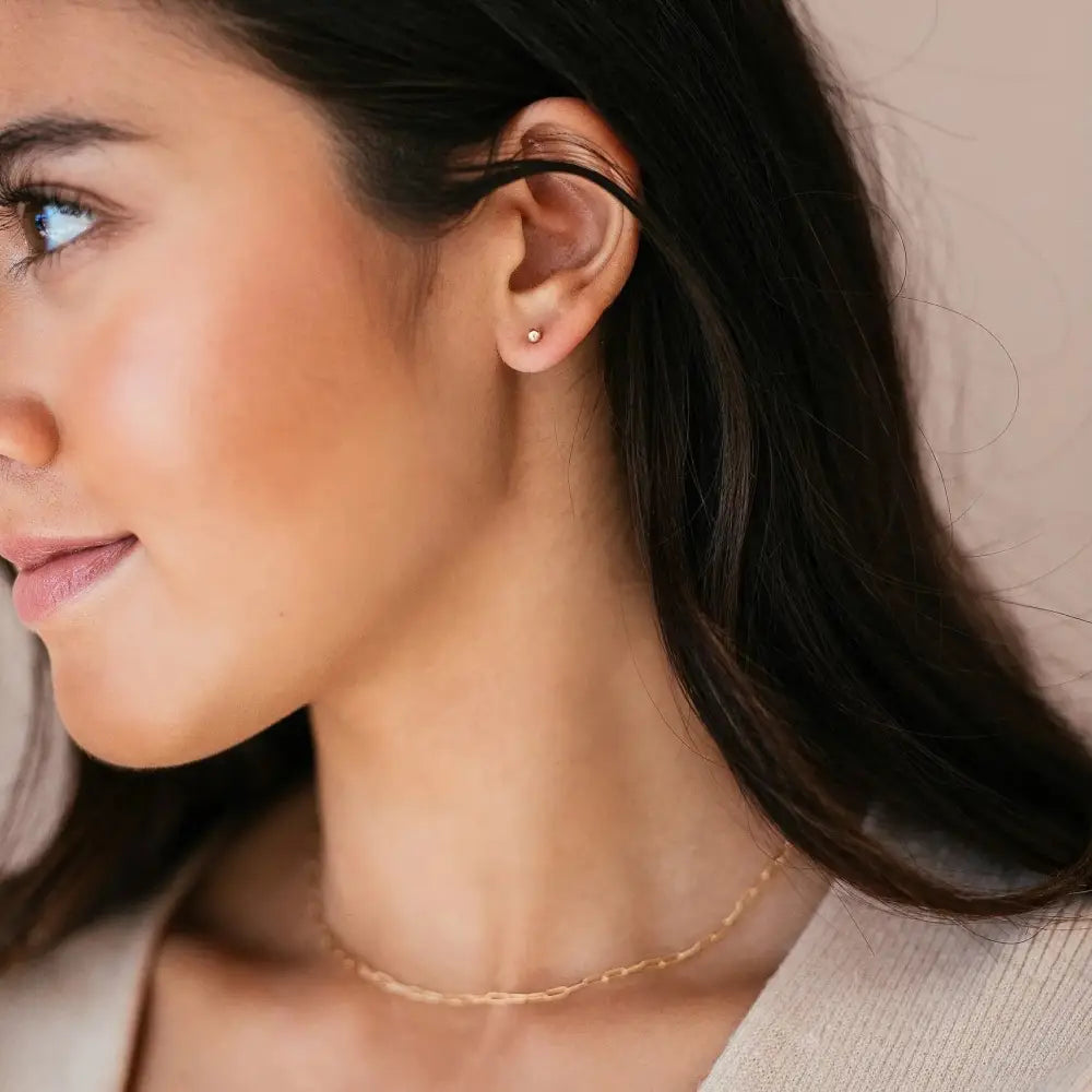 Nova Ball Studs • Gold, Silver or Rose Gold - 14K Gold Simple Ball Posts - Small Earrings - Tiny Studs - Small round Posts Dainty Minimalist