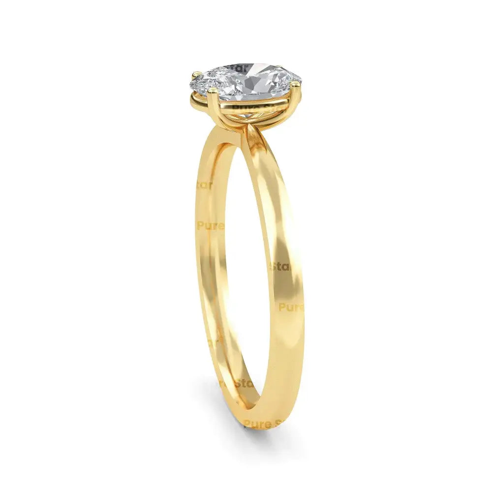 Oval Lab Grown Diamond Engagement Ring Solitaire Wedding Ring 1St Anniversary Ring Gift Simple Oval Diamond Ring for Proposal Oval Brilliant