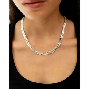 Oversized Curb Chain Statement Necklace.