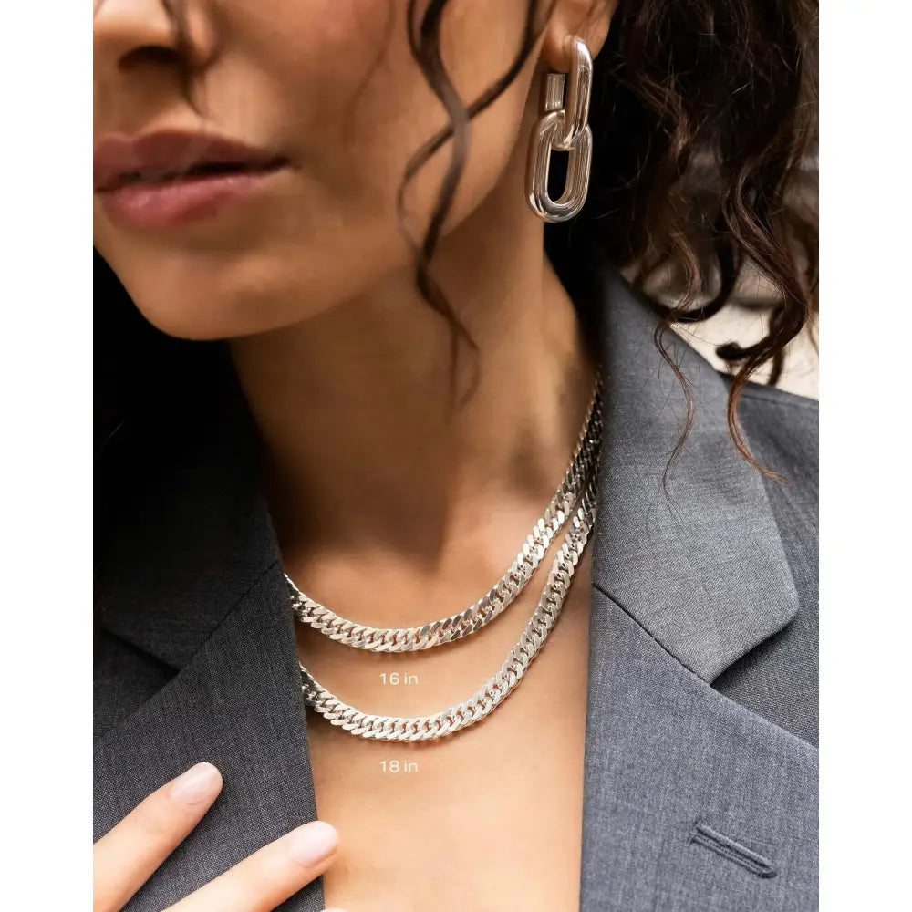 Oversized Curb Chain Statement Necklace.