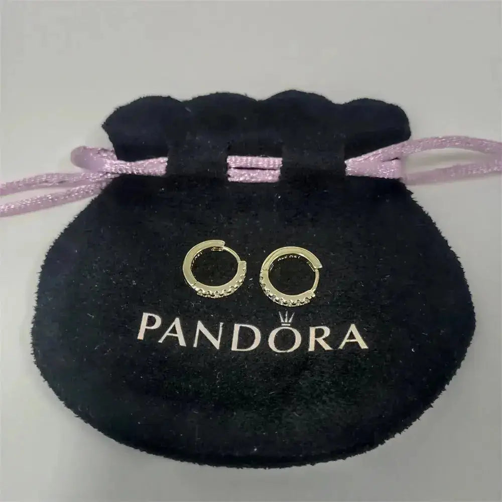 Pandora Moments Sparkling Huggie Gold Hoop Earrings