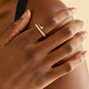 Pavé Crystal Illusion Ring in Gold