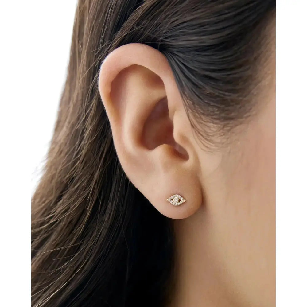 Pavé Diamond Evil Eye Studs.