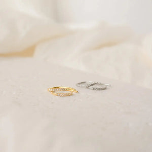 Pave Diamond Threader Earrings by Caitlyn Minimalist • Arc Wire Earrings • Minimalist Earrings • Perfect for Your Earring Set • ER156