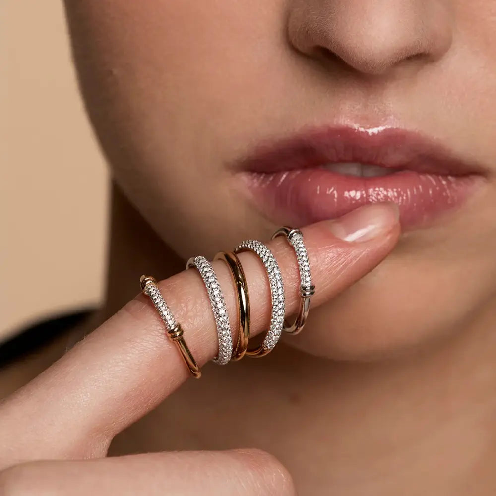 Pavé Knot Ring in Silver