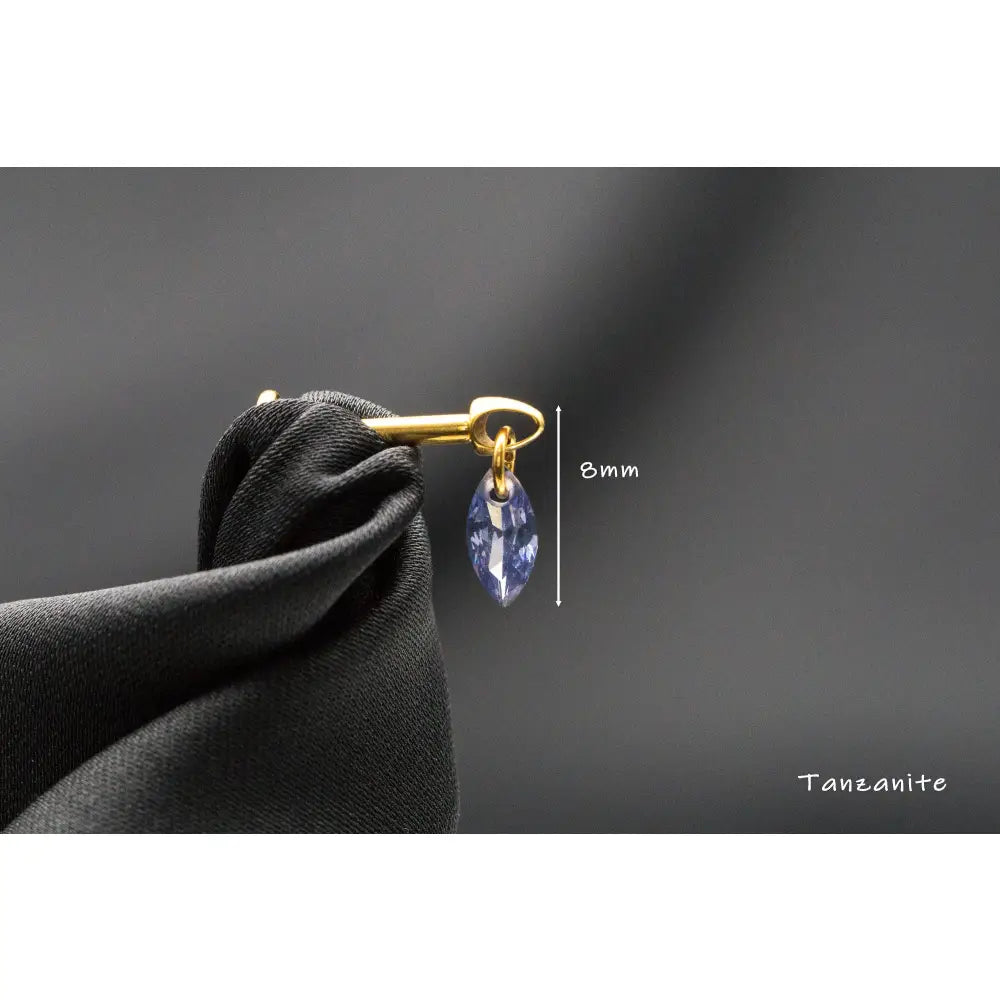 Peridot Marquise Titanium Stud: Threadless Push Pin Gold Earrings