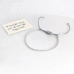 Personalized 50th Birthday Friendship Bracelet for Women – Unique Bead Gift.